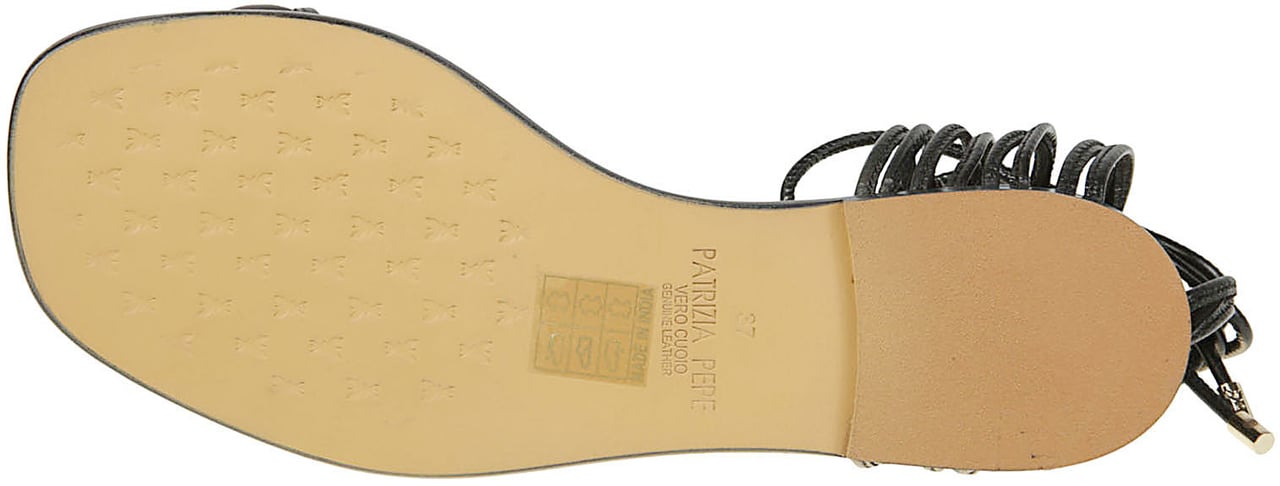 Patrizia Pepe Flat Sandal Black Zwart