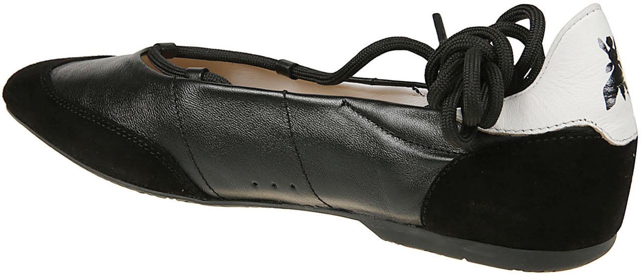 Patrizia Pepe Lace-up Ballerinas Black Zwart