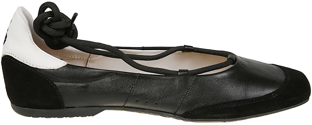Patrizia Pepe Lace-up Ballerinas Black Zwart