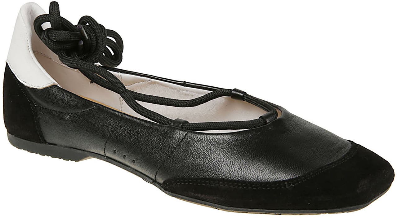 Patrizia Pepe Lace-up Ballerinas Black Zwart