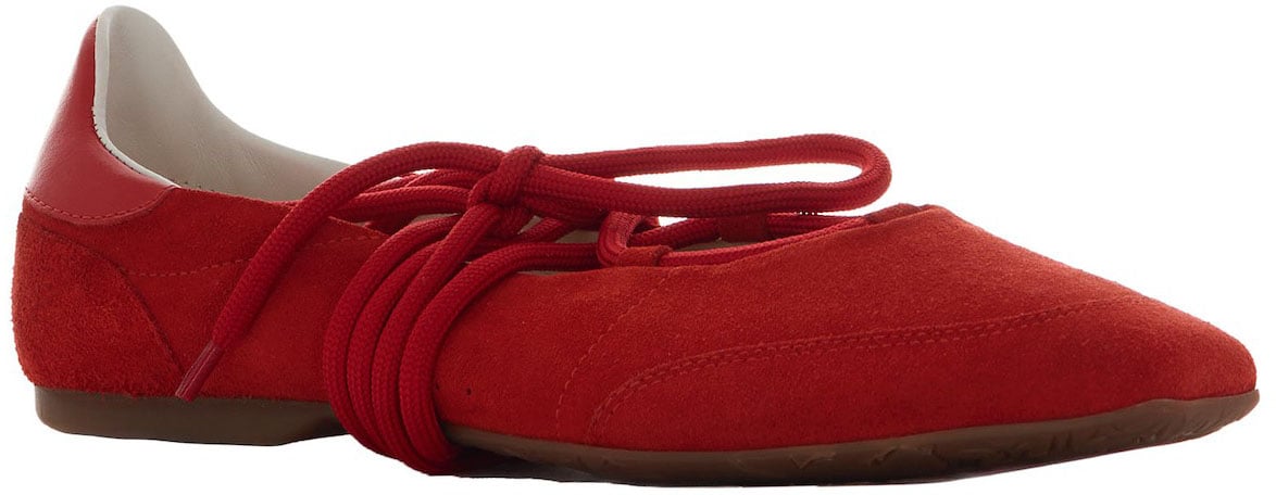Patrizia Pepe Flat Shoes Red Suede Rood