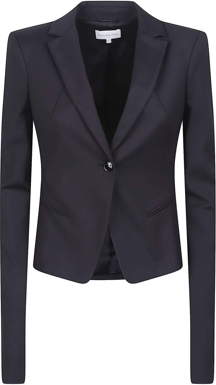 Patrizia Pepe Long Sleeve Jacket Black Zwart
