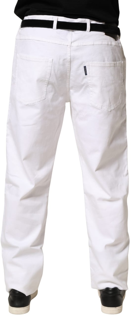 Paul & Shark White Straight Mid Waist Denim Trouser Jeans Wit