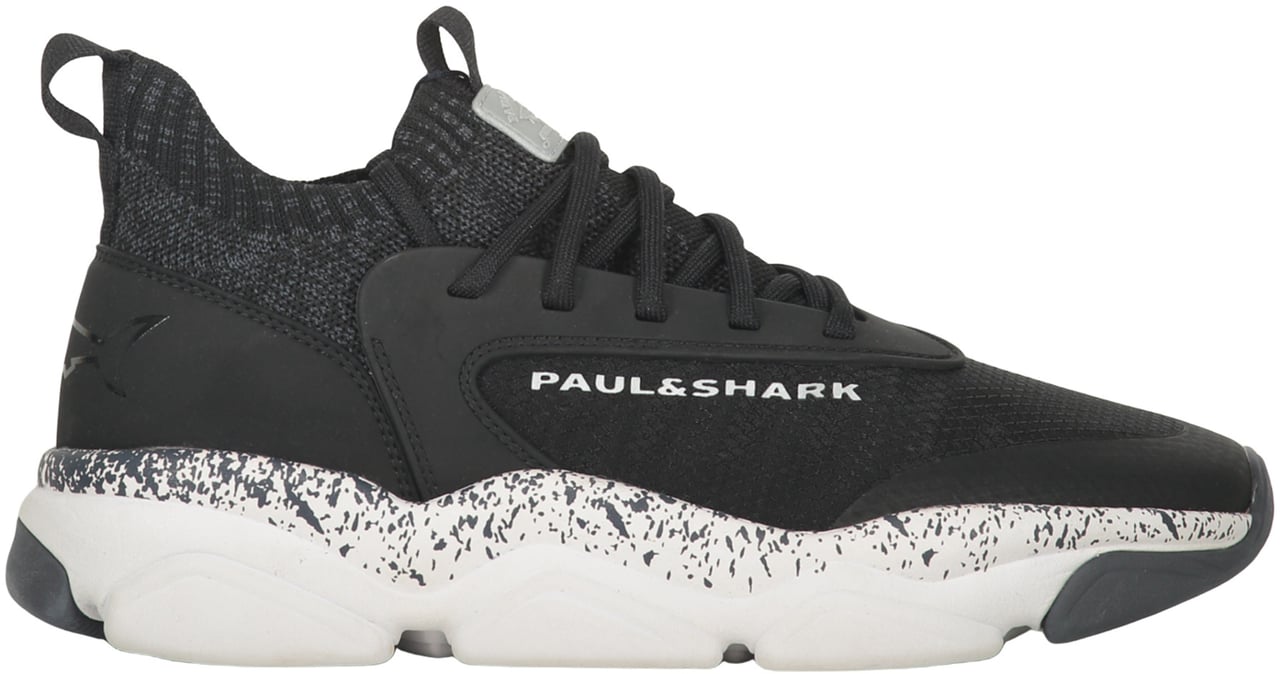 Paul & Shark Modern black fabric versatile sneakers Zwart