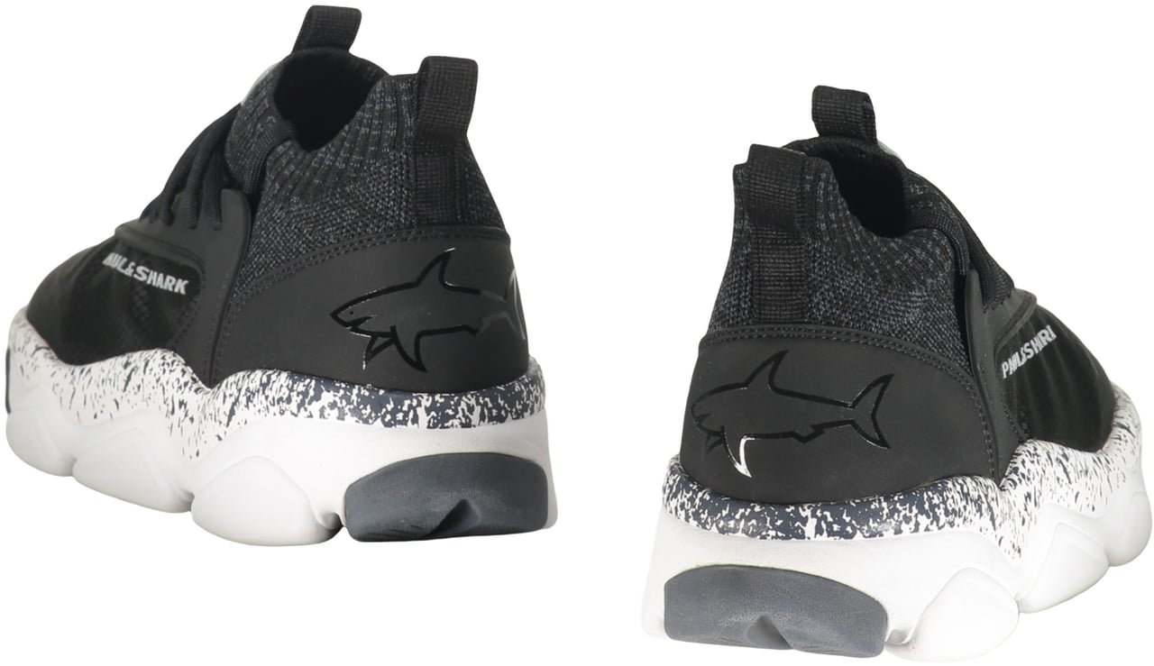 Paul & Shark Modern black fabric versatile sneakers Zwart