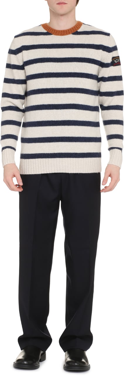 Paul & Shark Wool-blend crew-neck sweater Wit