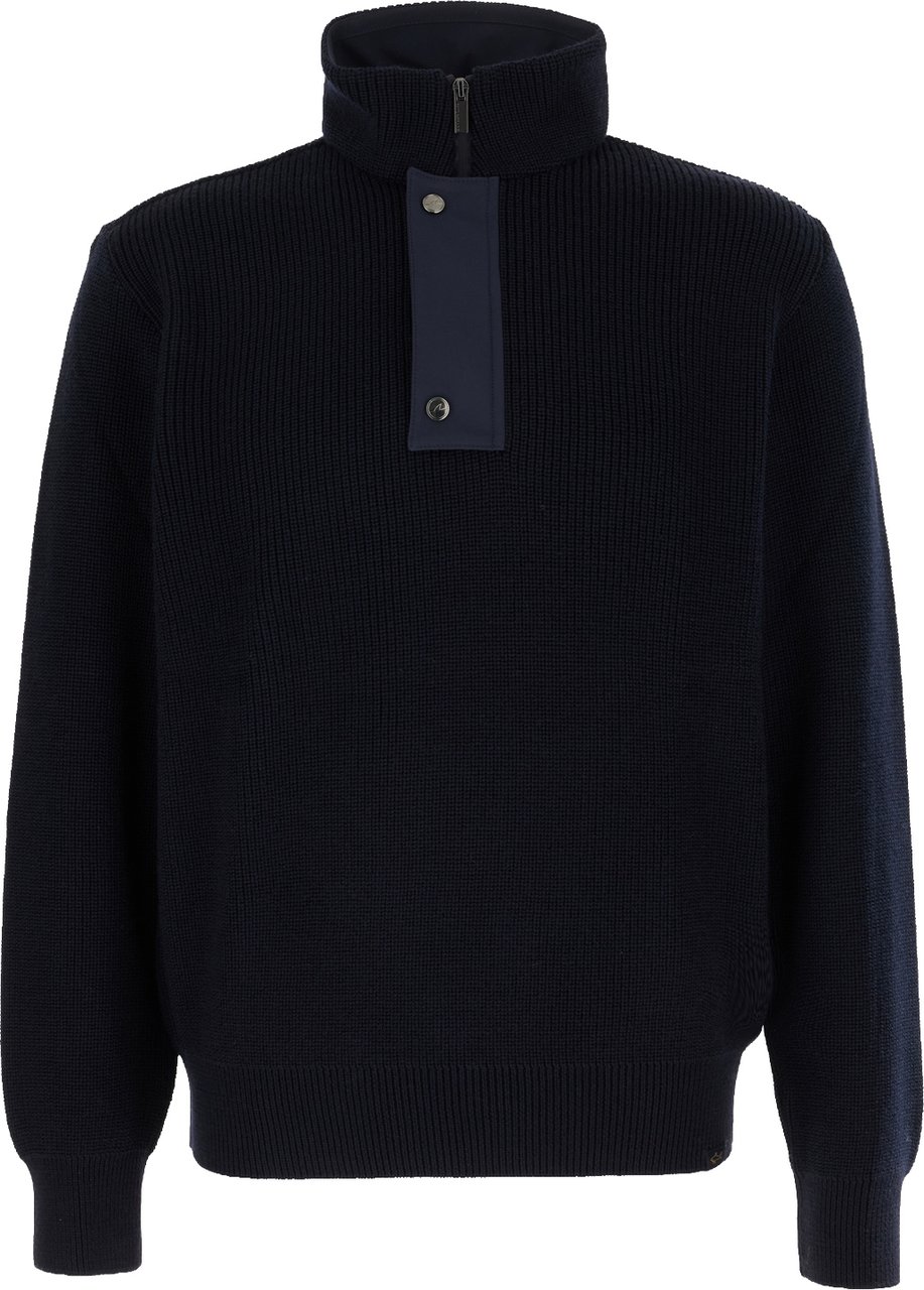 Paul & Shark Midnight blue wool blend sweater Blauw