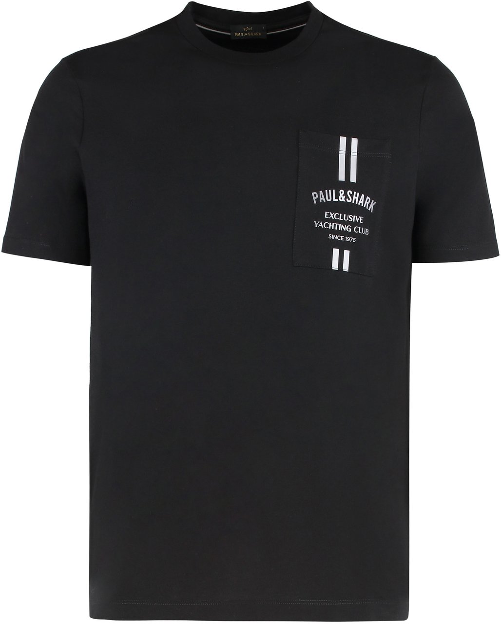 Paul & Shark Black cotton T-shirt with logo Zwart