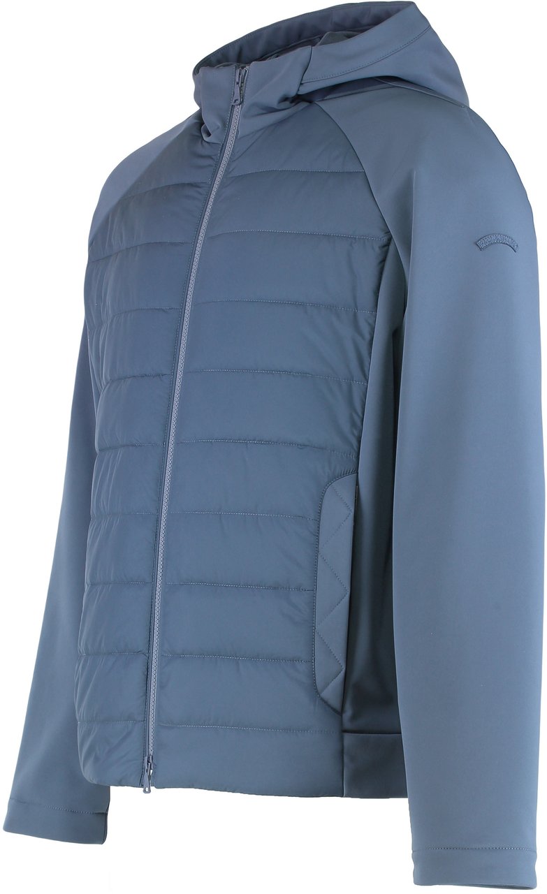 Paul & Shark Technical fabric jacket with zip and hood Blauw