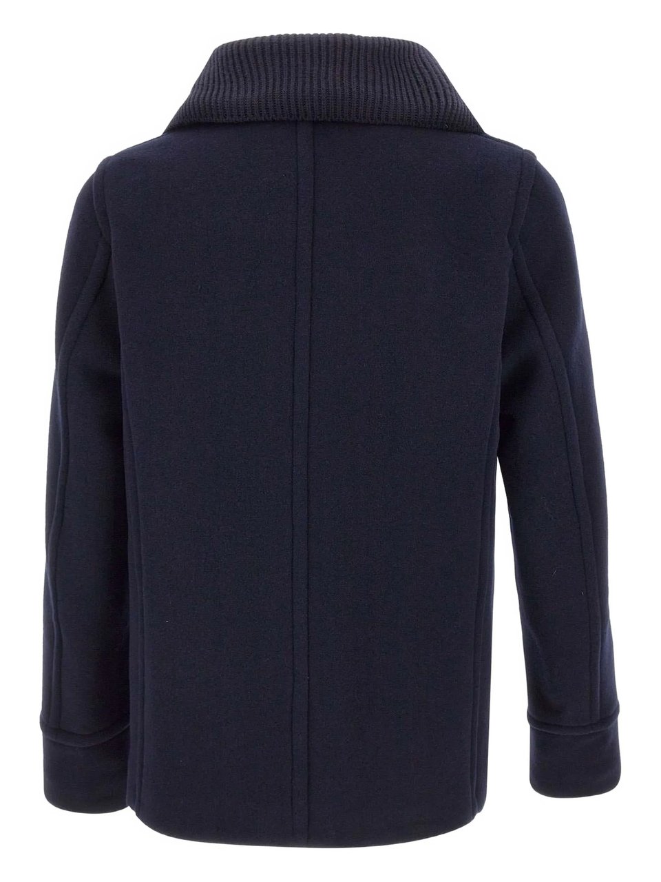 Paul & Shark Double-Breasted Wool Peacoat With Structured Silhouette Blauw