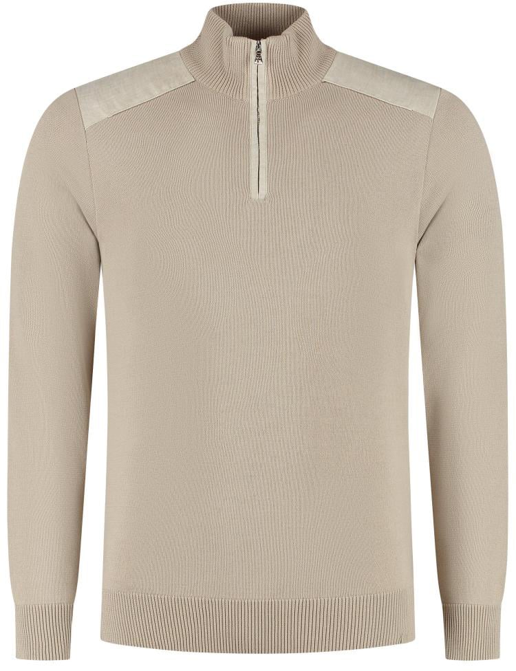 Paul & Shark Cotton Zipped Sweater Beige