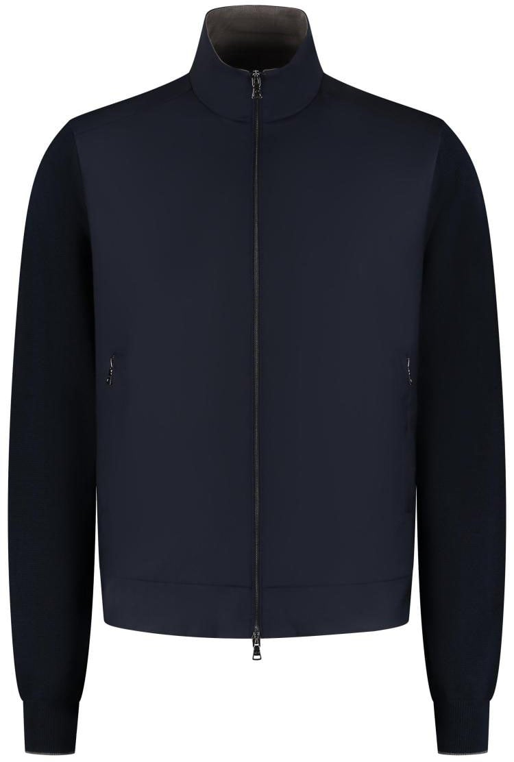 Paul & Shark Men's Knitted Wool Zipped Sweater Blauw