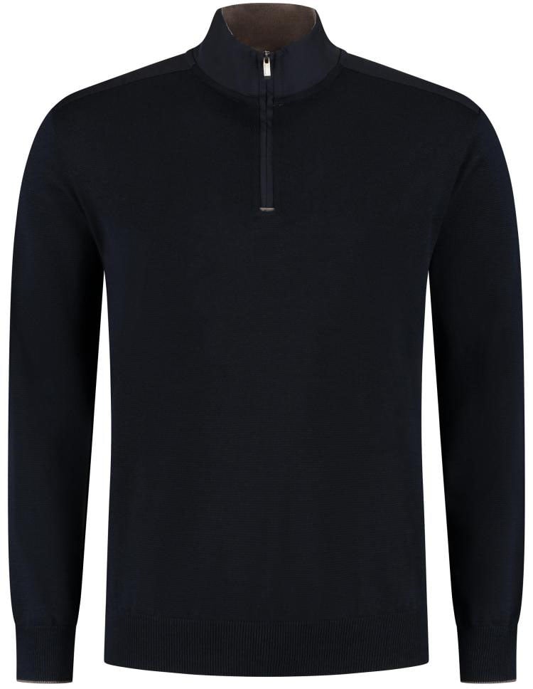 Paul & Shark Men's Knitted Wool Zipped Sweater Blauw