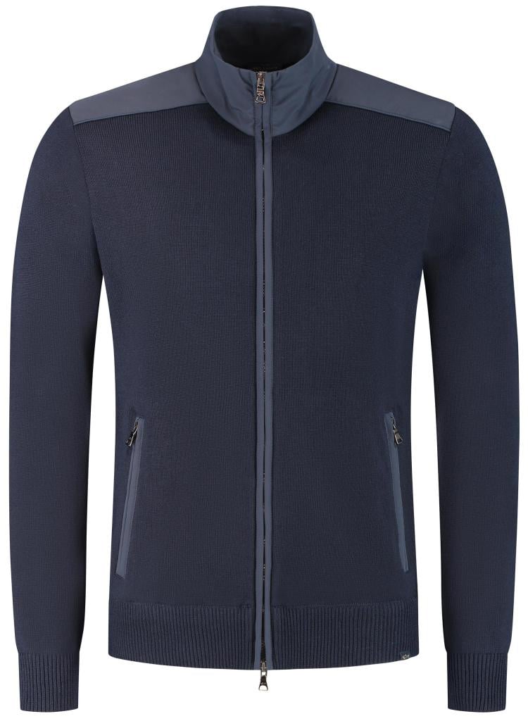 Paul & Shark Men's Knitted Wool Zipped Sweater Blauw