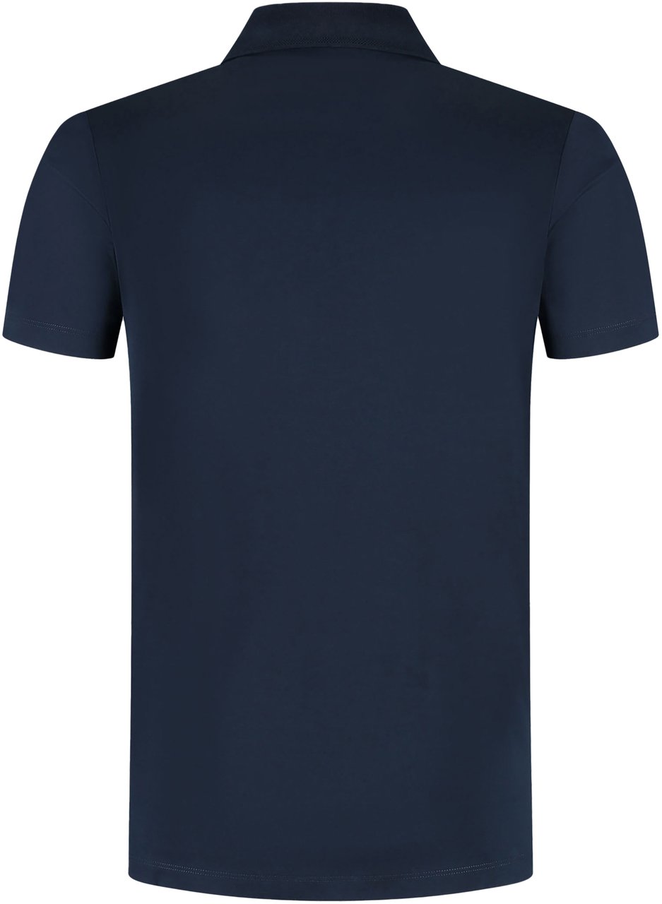 Paul & Shark Men's Knitted Cotton Zipped Polo Shirt Blauw