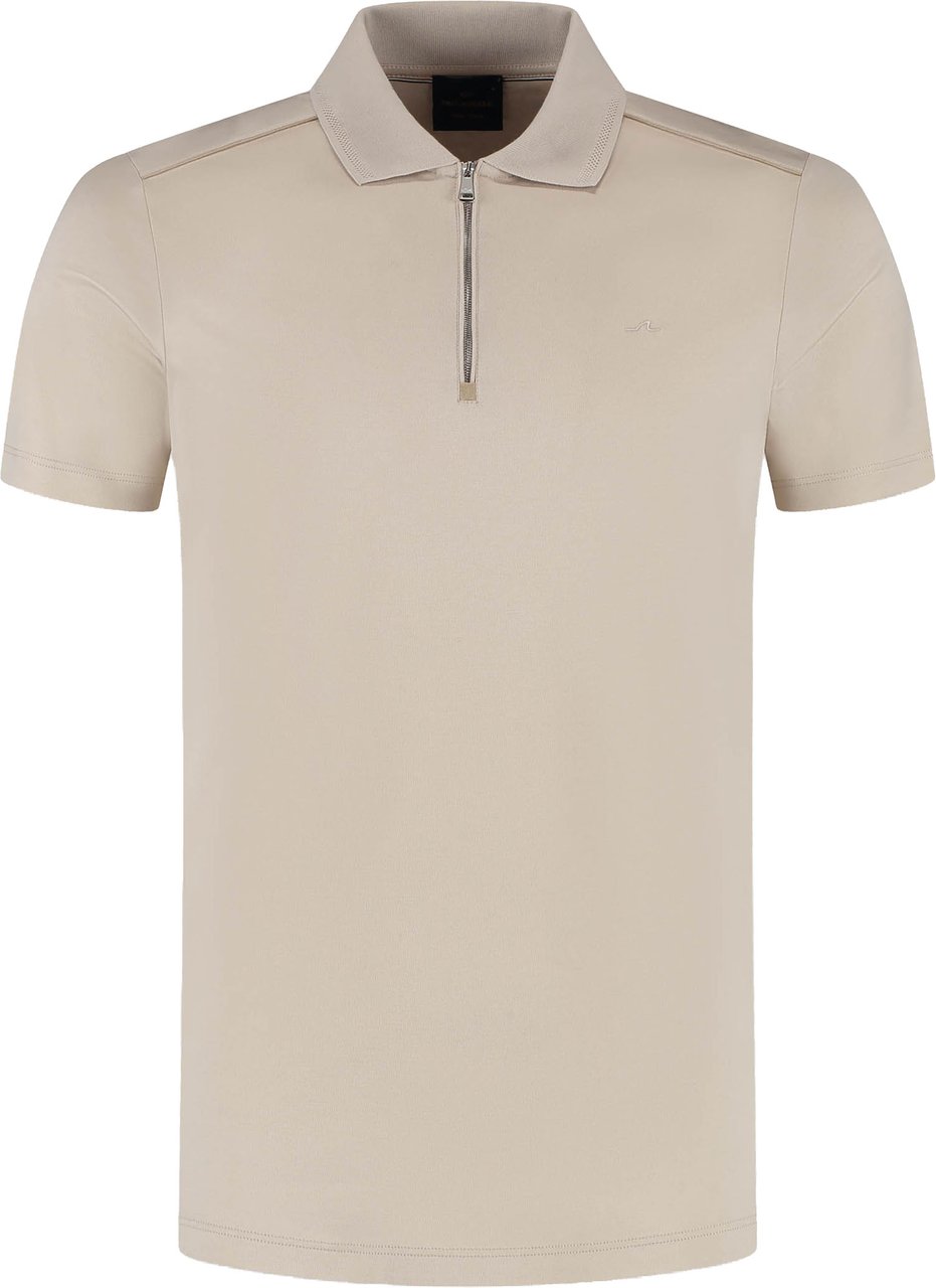Paul & Shark Men's Knitted Cotton Zipped Polo Shirt Beige