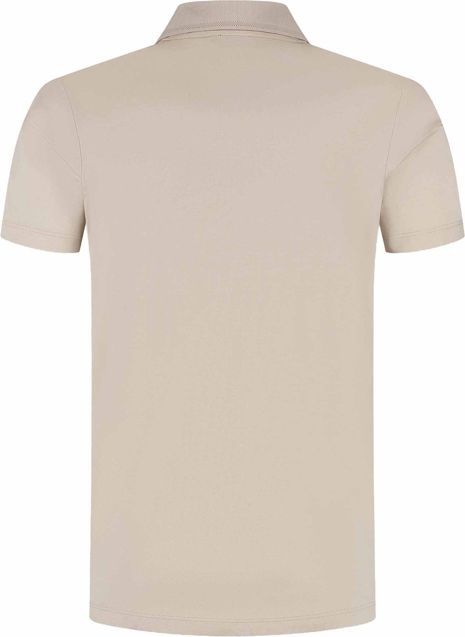 Paul & Shark Men's Knitted Cotton Zipped Polo Shirt Beige
