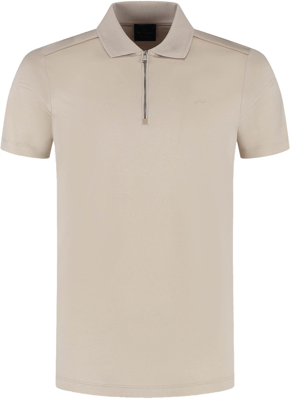 Paul & Shark Men's Knitted Cotton Zipped Polo Shirt Beige