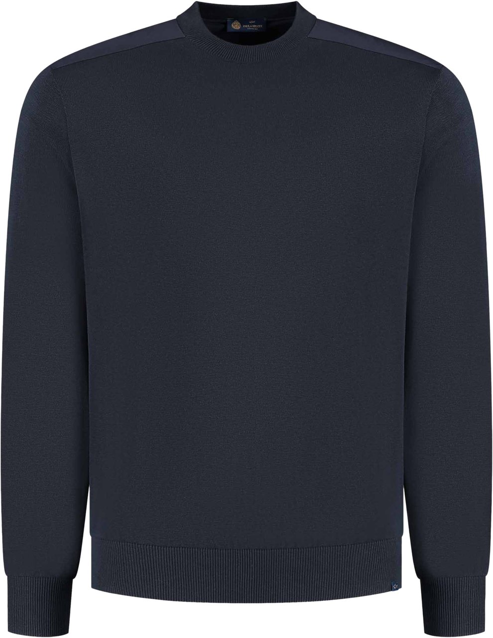 Paul & Shark Mens' Knitted Silk Cotton Round-neck Sweater Blauw
