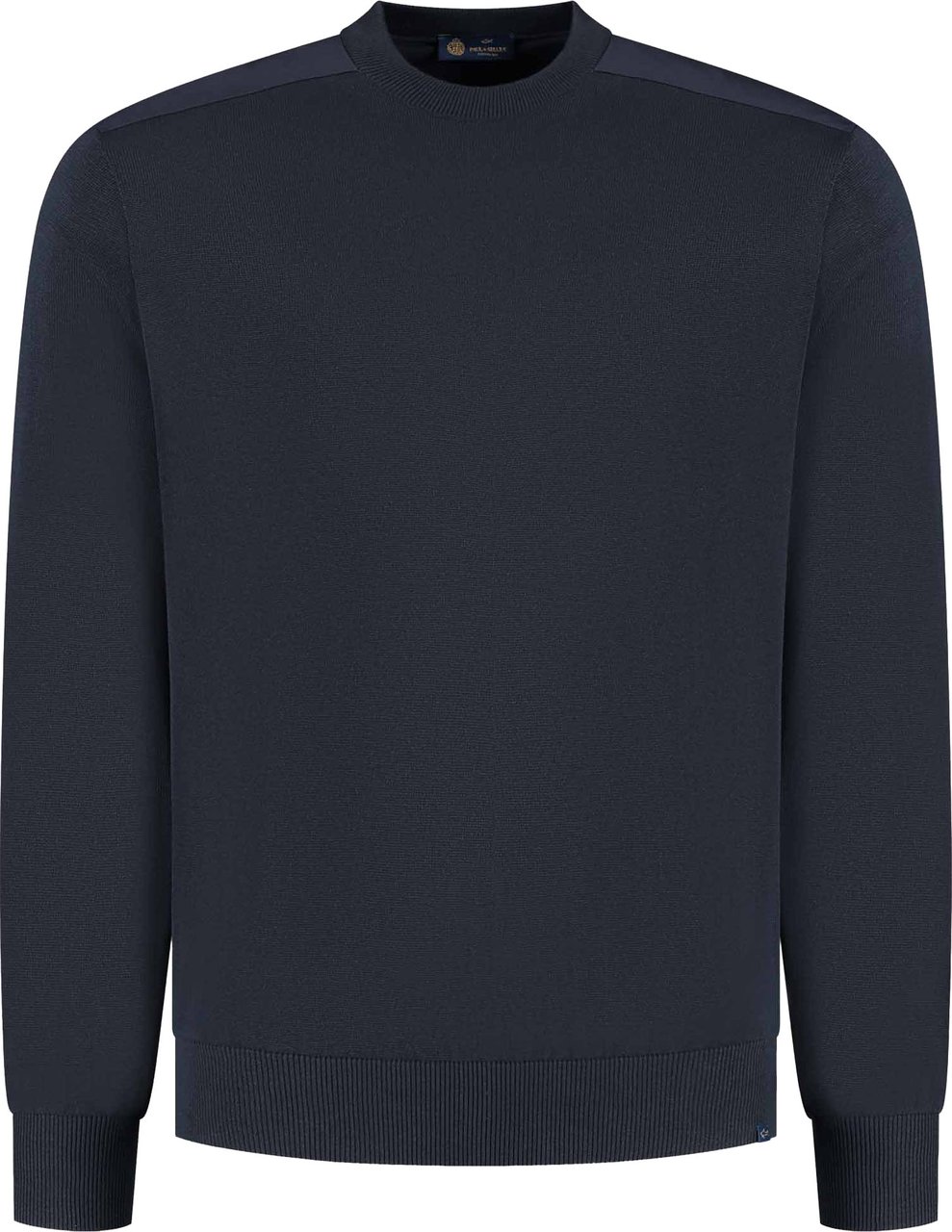 Paul & Shark Mens' Knitted Silk Cotton Round-neck Sweater Blauw