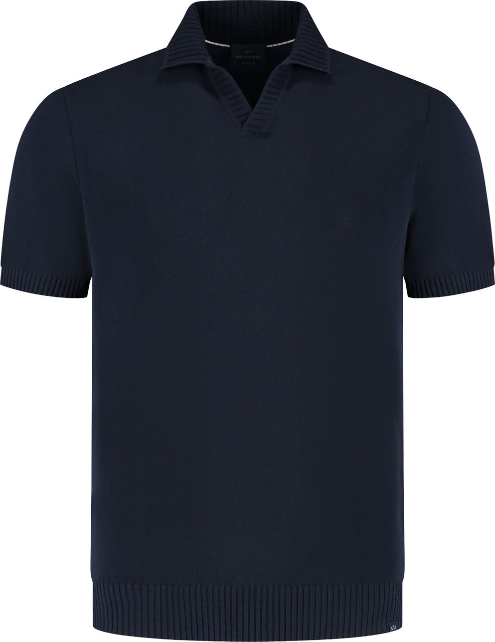 Paul & Shark Men's Knitted Cotton Polo Shirt Blauw