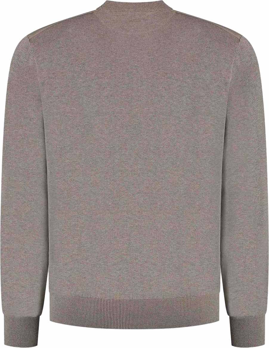Paul & Shark Mens' Knitted Silk Cotton Round-neck Sweater Bruin