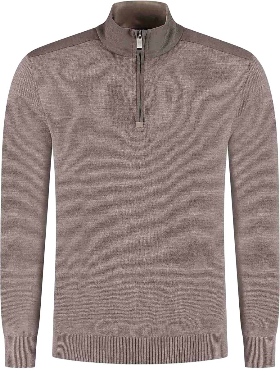 Paul & Shark Men's Knitted Wool Zipped Sweater Bruin