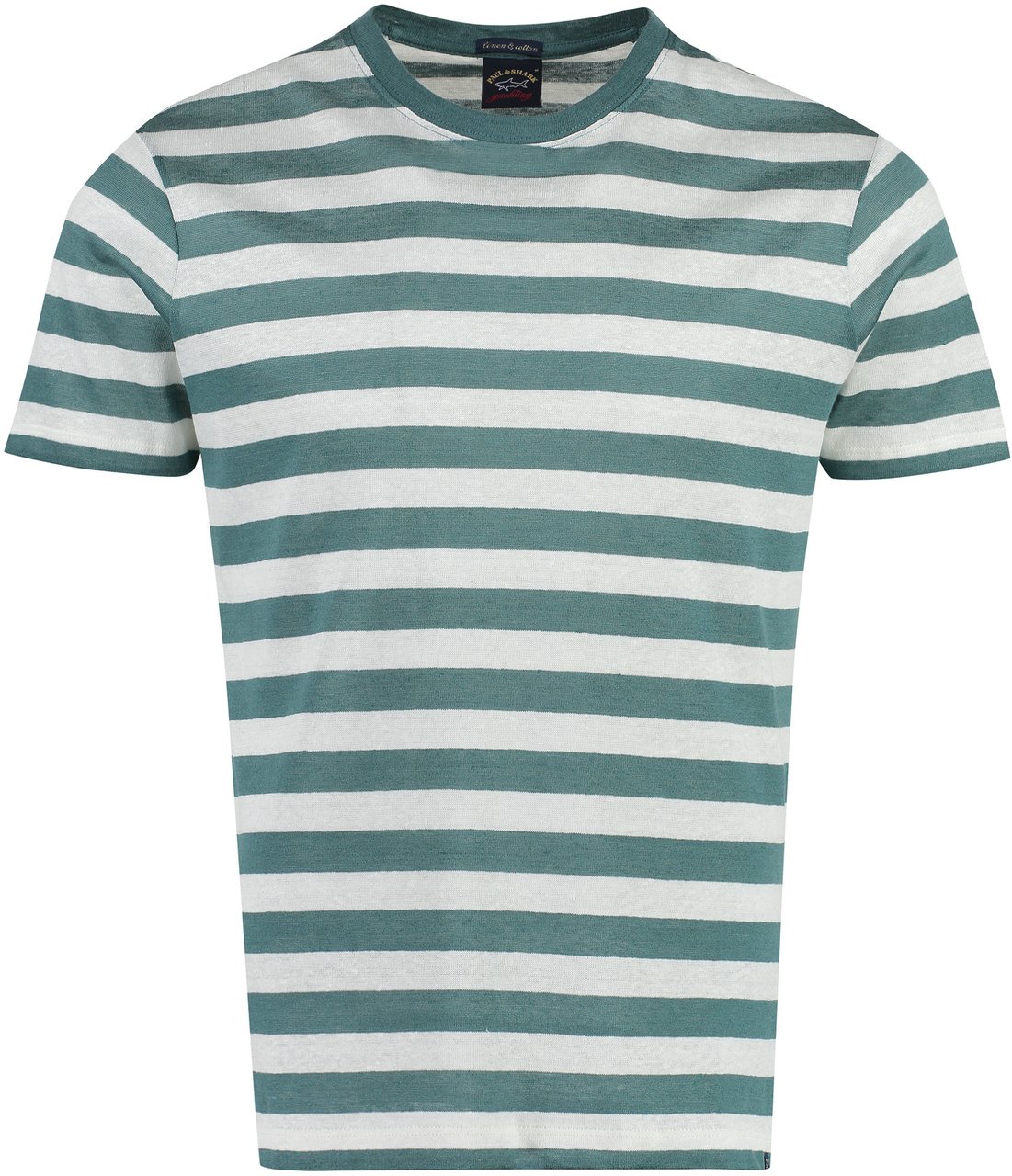 Paul & Shark Striped linen-cotton blend T-shirt Wit