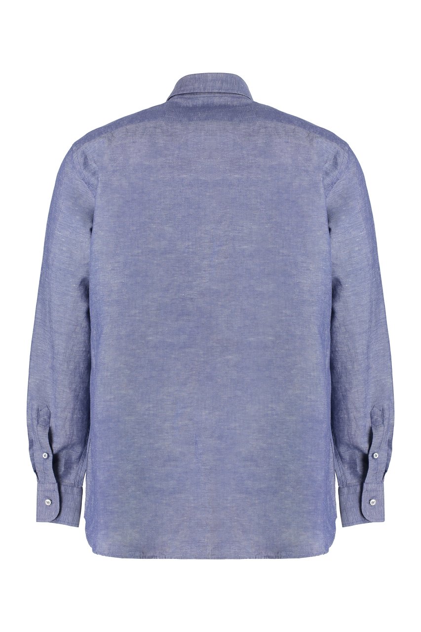 Paul & Shark Long sleeve cotton blend shirt Blauw