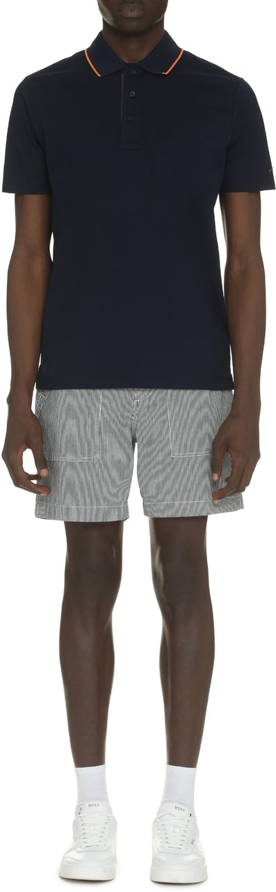 Paul & Shark Short sleeve cotton polo shirt Blauw