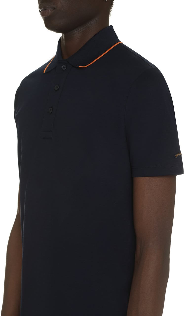 Paul & Shark Short sleeve cotton polo shirt Blauw