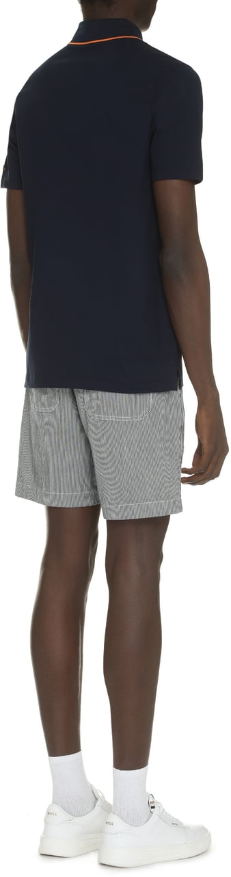 Paul & Shark Short sleeve cotton polo shirt Blauw