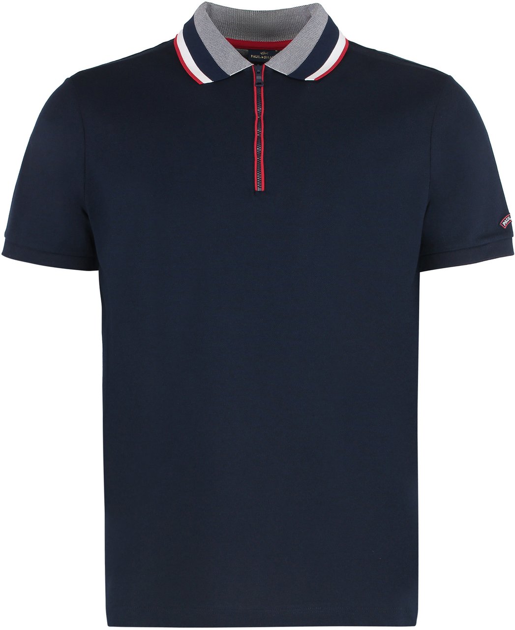 Paul & Shark Cotton-piqué polo shirt Blauw