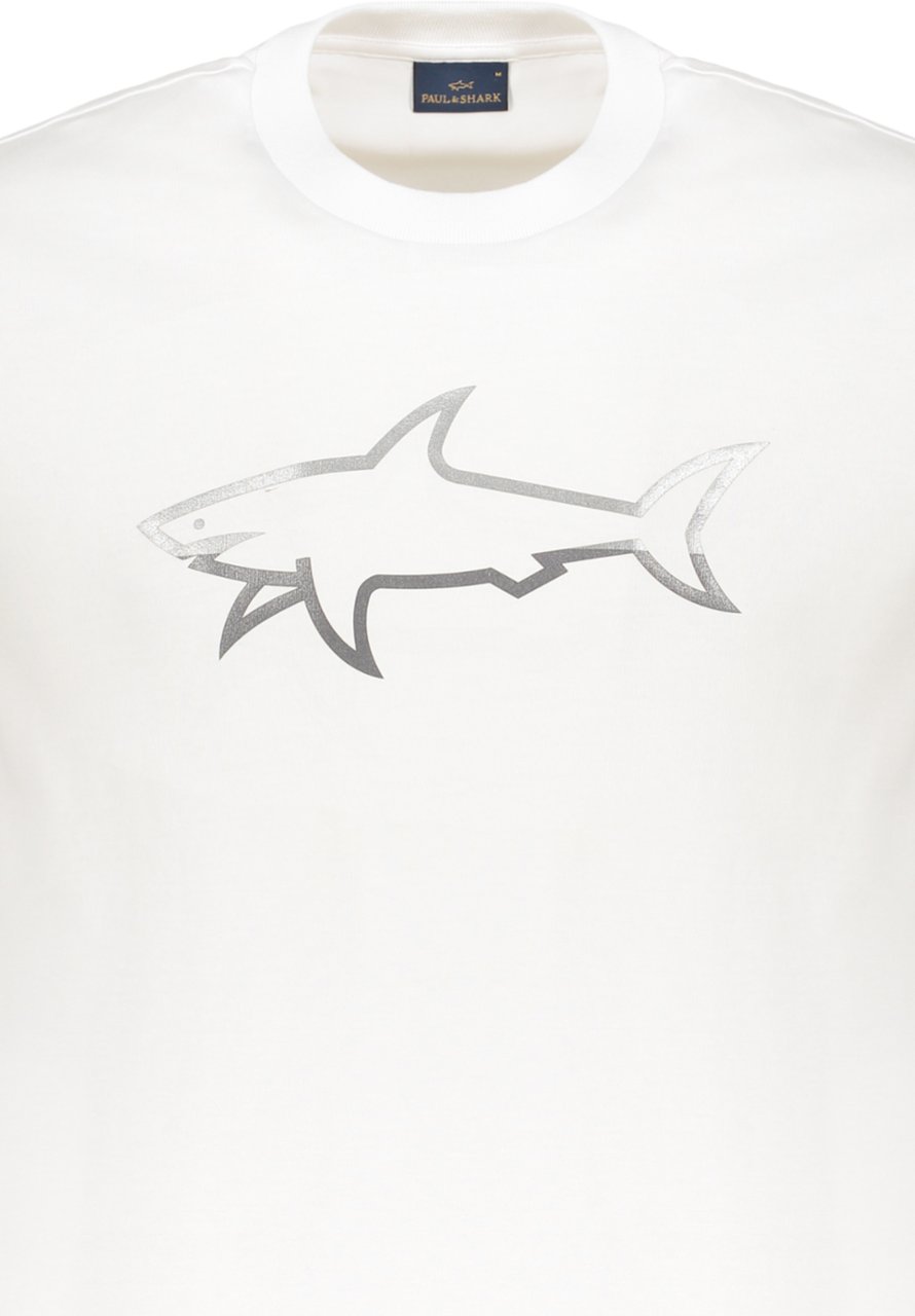 Paul & Shark White minimalistic cotton t-shirt Wit