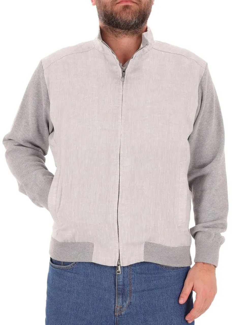 Paul & Shark Ibrido Zip Cotone Two Tone Jacket Wit