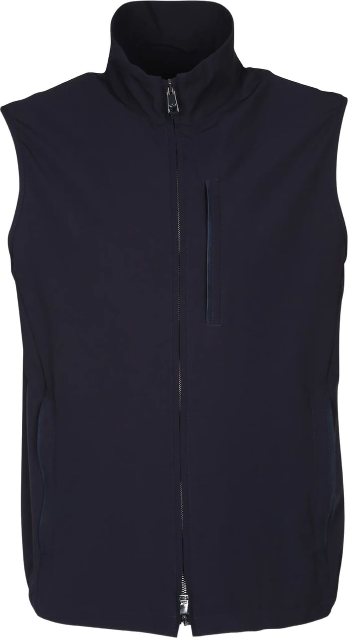 Paul & Shark Black Gilet Dynamic Stretch Polyester Vest Zwart