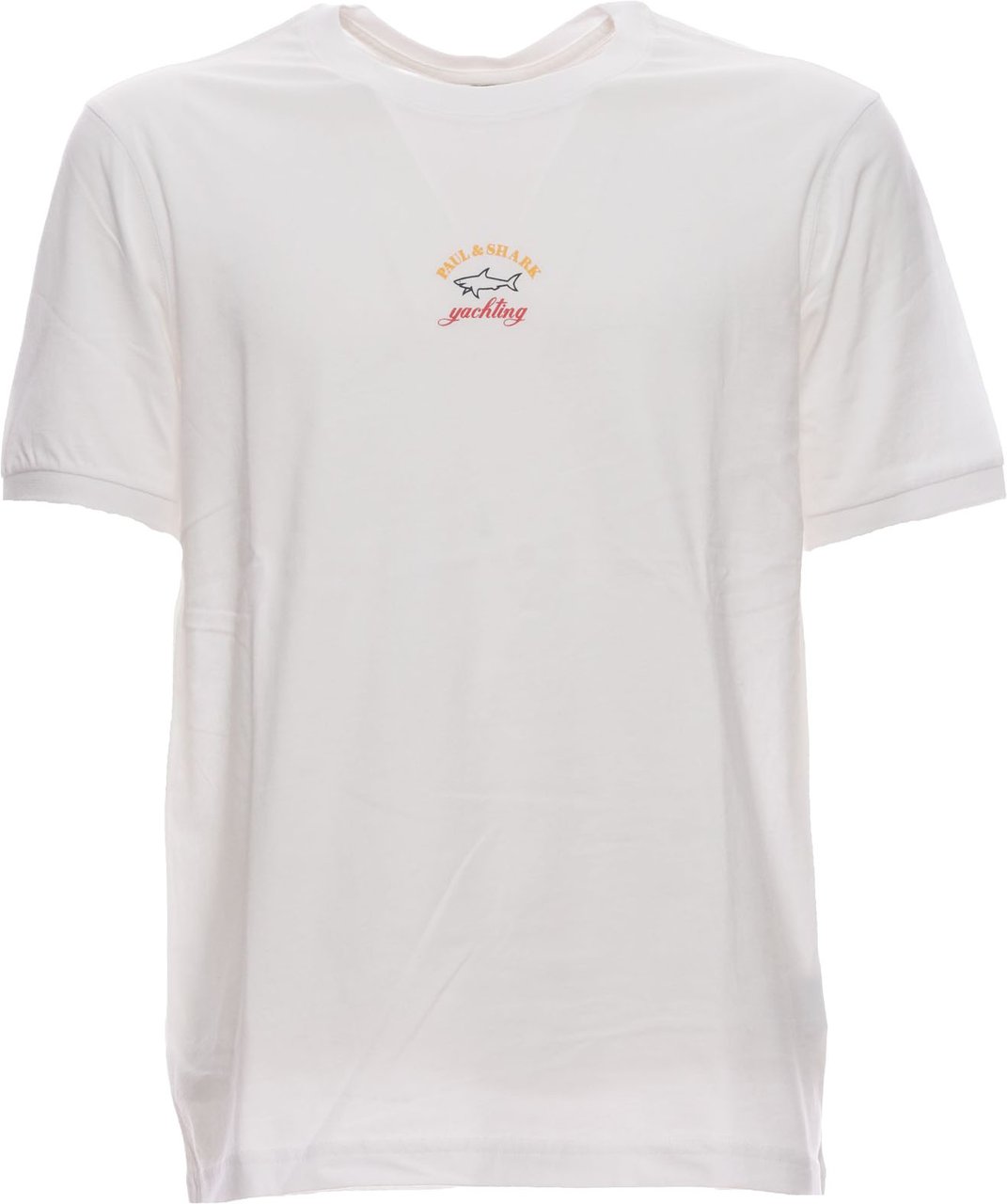 Paul & Shark Basic T-Shirt With Ribbed Crew Neck Wit