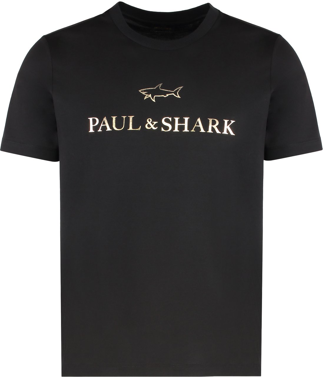 Paul & Shark Cotton t-shirt with logo print Zwart