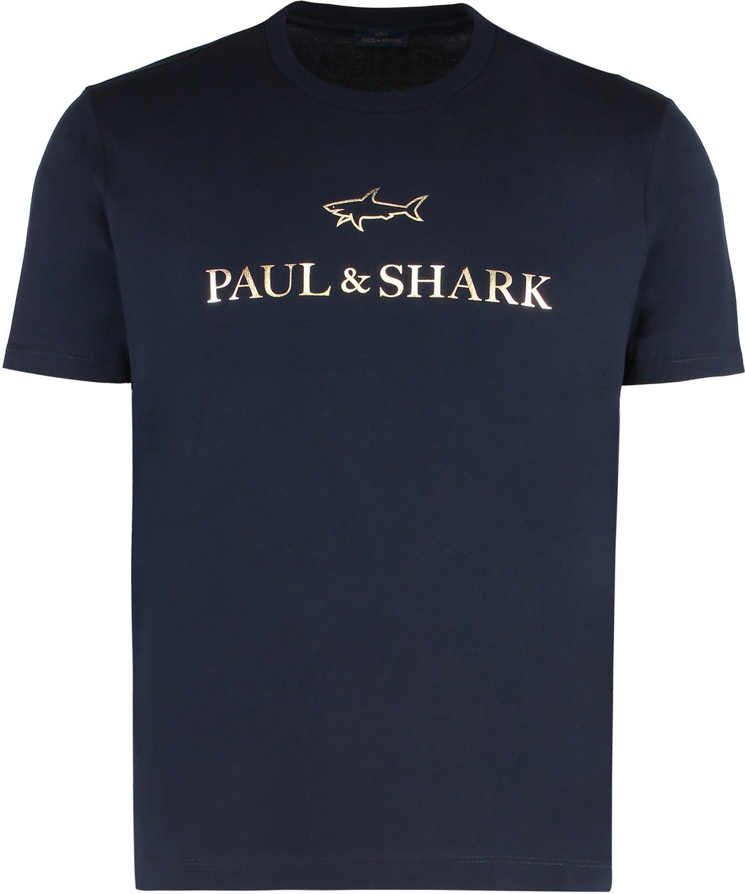 Paul & Shark T-shirt in cotton jersey with logo print Blauw