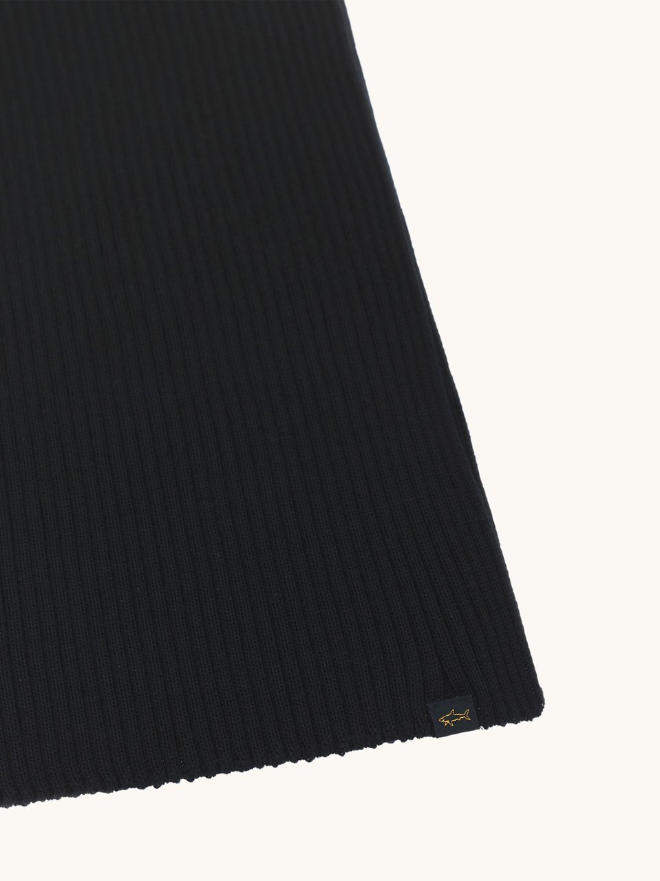 Paul & Shark Ribbed Knit Scarf With Minimalist Aesthetic Zwart