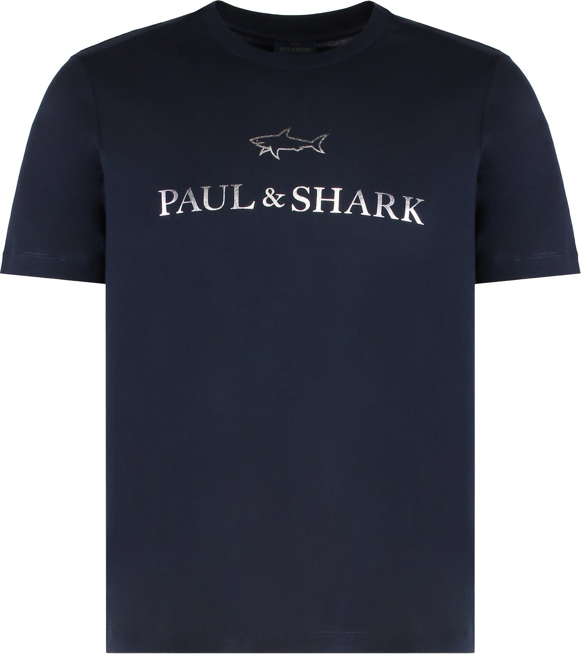Paul & Shark T-shirt in cotton jersey with logo print Blauw