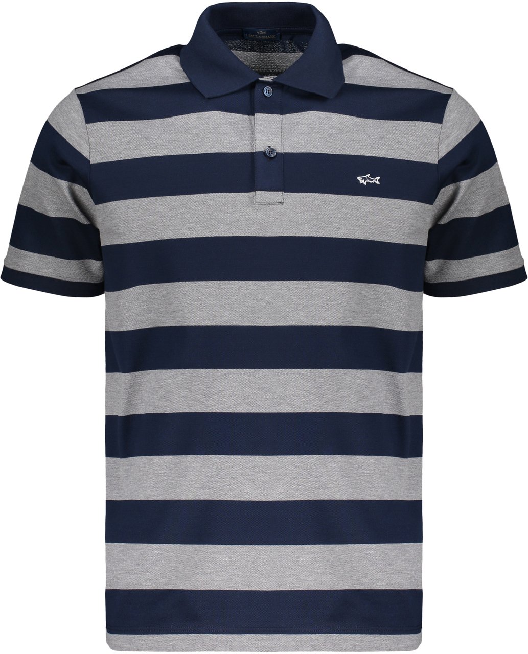 Paul & Shark Striped polo in blue and gray Blauw