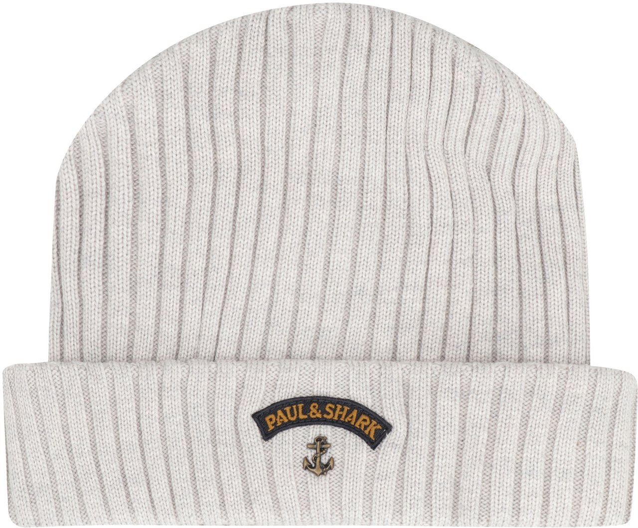 Paul & Shark Ribbed wool beanie Grijs