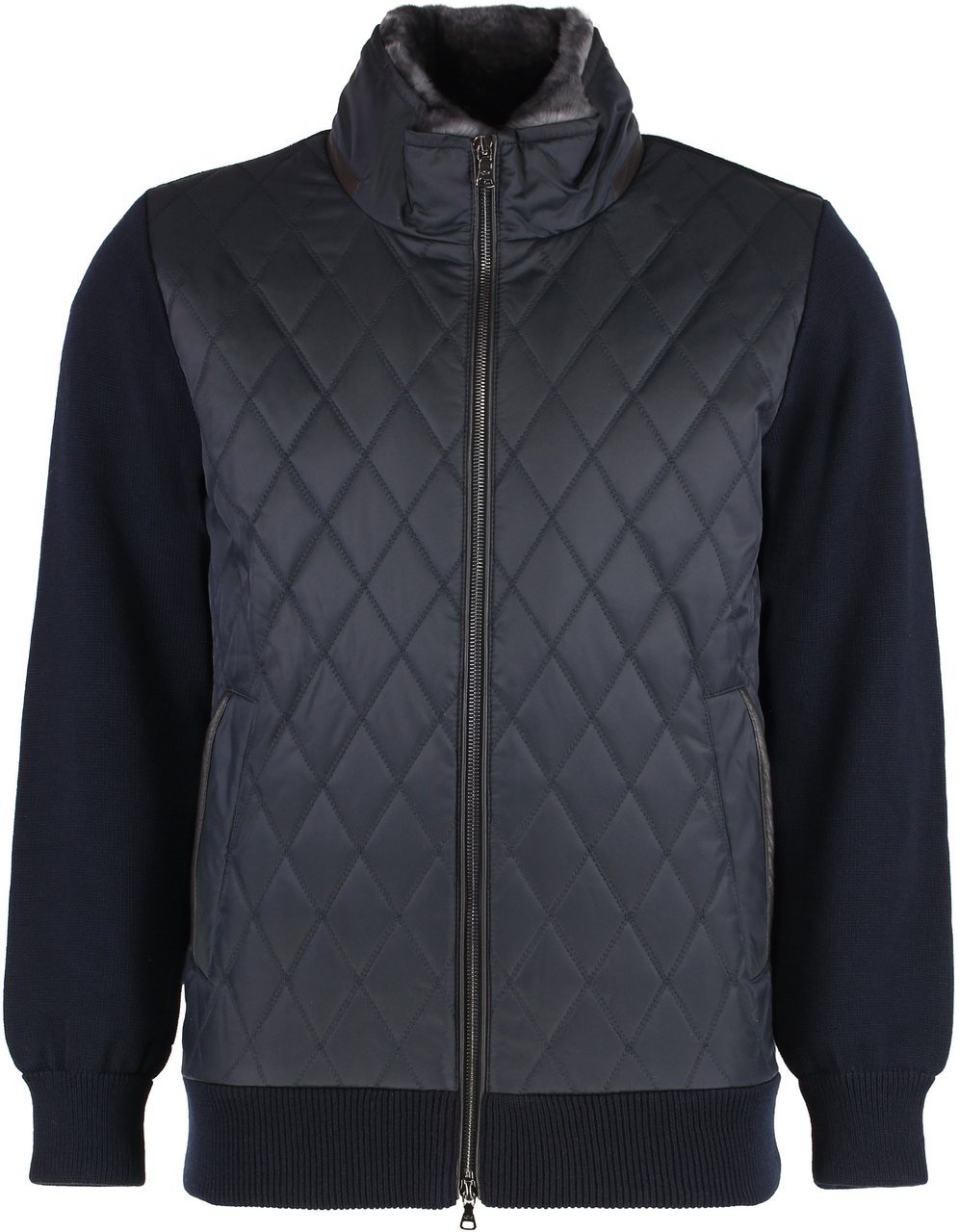 Paul & Shark Knitted jacket with padded panel Blauw