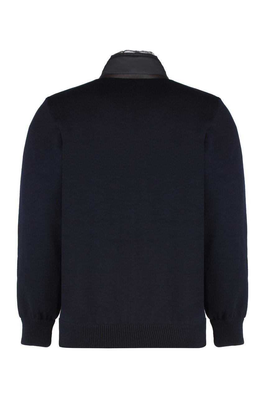 Paul & Shark Knitted jacket with padded panel Blauw