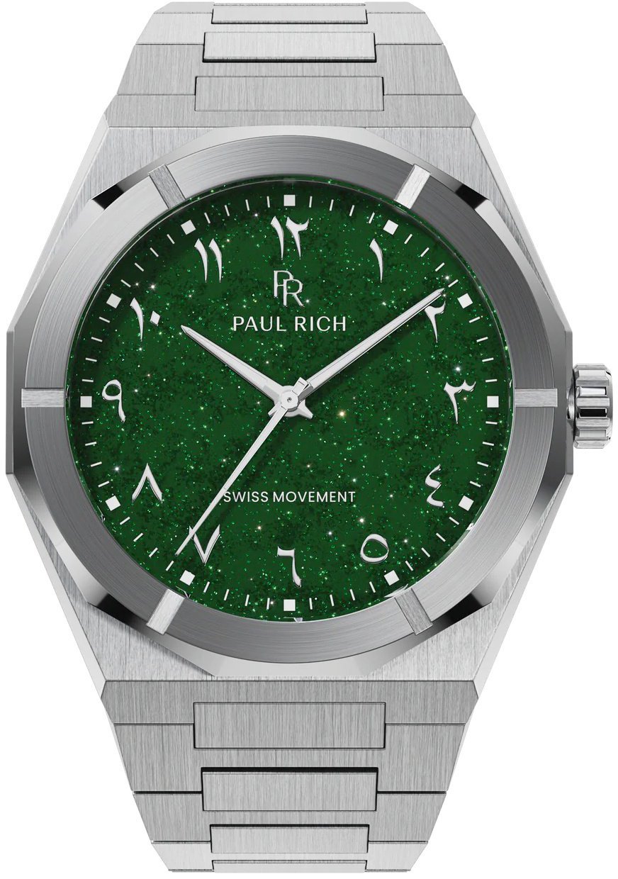 Paul Rich Star Dust II Emerald Mirage Arabic Silver ARAB206 horloge Groen