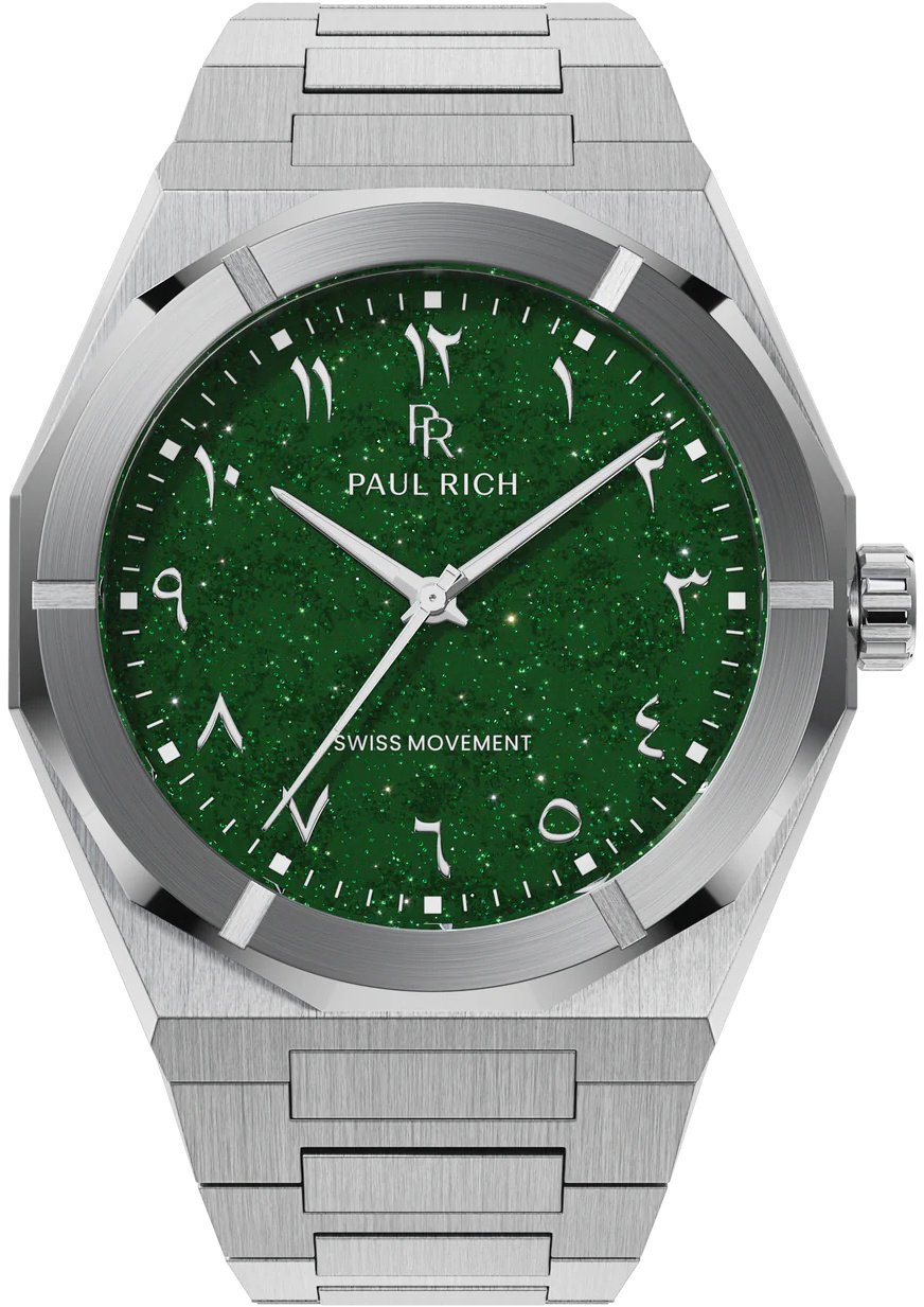 Paul Rich Star Dust II Emerald Mirage Arabic Silver ARAB206 horloge Groen