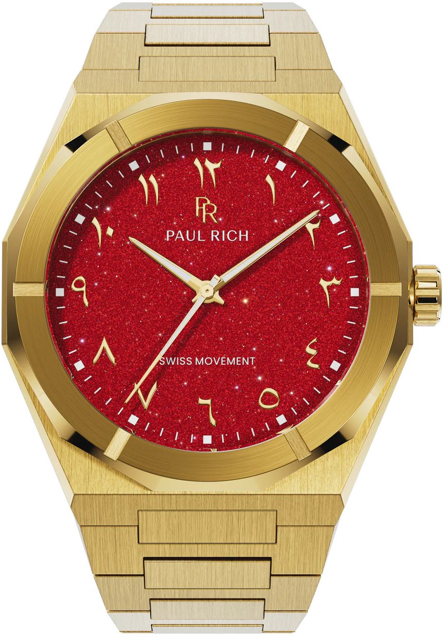 Paul Rich Star Dust II Desert Flame Arabic Gold ARAB209 horloge Rood
