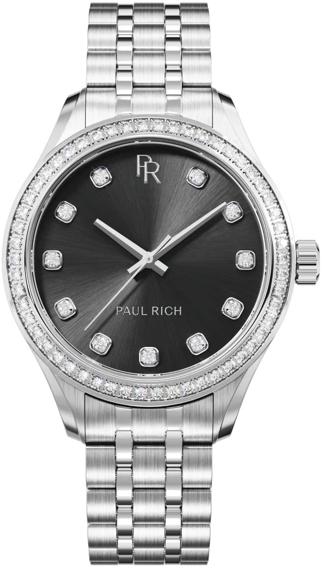 Paul Rich Crystelle Silver Black CRY05 dameshorloge Zwart