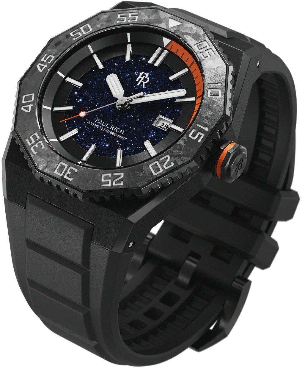 Paul Rich Aquacarbon Pro Shadow Black DIV02 horloge Blauw